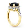 Image 2 : 4.15 ctw Blue Sapphire & Diamond Ring 14k Yellow Gold - REF-46Y5X