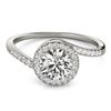 Image 1 : 0.75 ctw Certified VS/SI Diamond Bypass Ring 18k White Gold - REF-85W9H