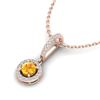 Image 1 : 1 ctw Citrine & Micro VS/SI Diamond Certified Necklace 14k Rose Gold - REF-30A8N