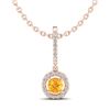 Image 2 : 1 ctw Citrine & Micro VS/SI Diamond Certified Necklace 14k Rose Gold - REF-30A8N