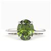 Image 1 : 3 ctw Green Tourmaline Designer Ring 18k White Gold - REF-42Y8X