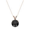 Image 3 : 2.09 ctw Fancy Black Diamond Solitaire Necklace 10k Rose Gold - REF-35A6N