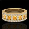 Image 1 : 2 ctw Citrine & Micro VS/SI Diamond Certified Ring 10k Yellow Gold - REF-47W9H