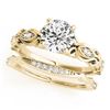 Image 1 : 0.71 ctw Certified VS/SI Diamond 2pc Wedding Set Antique 14k Yellow Gold - REF-100X3A