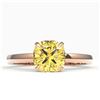 Image 1 : 1.50 ctw Cushion Cut Citrine Designer Engagment Ring 14k Rose Gold - REF-15R5K