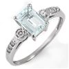 Image 1 : 1.20 ctw Aquamarine & Diamond Ring 10k White Gold - REF-18N3F