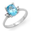 Image 1 : 1.53 ctw Blue Topaz & Diamond Ring 10k White Gold - REF-16R5K