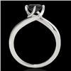 Image 2 : 1 ctw Certified VS Black Diamond Bypass Solitaire Ring 10k White Gold - REF-33R5K