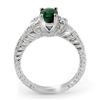 Image 2 : 1.60 ctw Emerald & Diamond Ring 18k White Gold - REF-81M3G