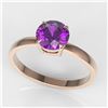 Image 2 : 2 ctw Amethyst Designer Engagment Ring 14k Rose Gold - REF-19Y2X