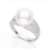 Image 2 : 0.30 ctw Micro Pave VS/SI Diamond & Pearl Designer Ring 18k White Gold - REF-39A3N
