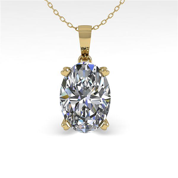 0.50 ctw VS/SI Oval Diamond Necklace 14k Yellow Gold - REF-54K8Y