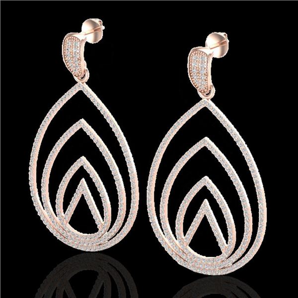 2.50 ctw Micro Pave VS/SI Diamond Designer Earrings 14k Rose Gold - REF-221W6H