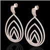 Image 1 : 2.50 ctw Micro Pave VS/SI Diamond Designer Earrings 14k Rose Gold - REF-221W6H