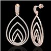 Image 2 : 2.50 ctw Micro Pave VS/SI Diamond Designer Earrings 14k Rose Gold - REF-221W6H