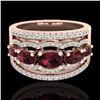 Image 1 : 2.25 ctw Garnet & Micro Pave VS/SI Diamond Designer Ring 10k Rose Gold - REF-81H8R
