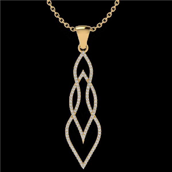 0.80 ctw Micro Pave VS/SI Diamond Certified Necklace 14k Yellow Gold - REF-78R2K