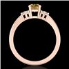 Image 3 : 0.75 ctw Intense Fancy Yellow Diamond Engagment Ring 18k Rose Gold - REF-107N3F