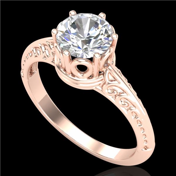1 ctw VS/SI Diamond Art Deco Ring 18k Rose Gold - REF-361Y8X