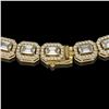 Image 3 : 21.12 ctw Emerald Cut Diamond Micro Pave Necklace 18K Yellow Gold - REF-2509H6R
