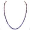 Image 3 : 56 ctw Tanzanite Eternity Designer Necklace 14k Rose Gold - REF-581H8R