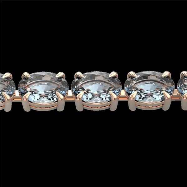 20 ctw Aquamarine Eternity Designer Bracelet 14k Rose Gold - REF-178Y2X