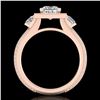 Image 1 : 2.5 ctw Princess VS/SI Diamond Micro Pave 3 Stone Ring 18k Rose Gold - REF-527Y3X
