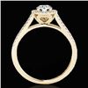 Image 2 : 1.3 ctw Certified Diamond Solitaire Halo Ring 10k Yellow Gold - REF-177Y3X