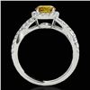 Image 2 : 1.54 ctw Certified SI/I Fancy Intense Yellow Diamond Ring 10k White Gold - REF-204K5Y
