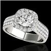 Image 1 : 1.8 ctw Certified Diamond Solitaire Halo Ring 10k White Gold - REF-193H6R