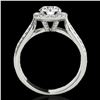 Image 2 : 1.8 ctw Certified Diamond Solitaire Halo Ring 10k White Gold - REF-193H6R