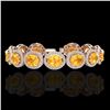 Image 1 : 24 ctw Citrine & Micro Pave VS/SI Diamond Bracelet 10k Rose Gold - REF-360H2R