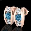 Image 1 : 2.18 ctw Fancy Intense Blue Diamond Art Deco Earrings 18k Rose Gold - REF-254H5R