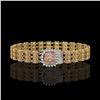 Image 1 : 27.48 ctw Morganite & Diamond Bracelet 14K Yellow Gold - REF-402N9F