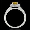 Image 2 : 2.15 ctw Certified SI/I Fancy Intense Yellow Diamond Ring 10k White Gold - REF-286G4W