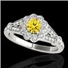 Image 1 : 1.9 ctw Certified SI/I Fancy Intense Yellow Diamond Ring 10k White Gold - REF-231F8M