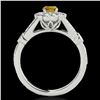 Image 2 : 1.9 ctw Certified SI/I Fancy Intense Yellow Diamond Ring 10k White Gold - REF-231F8M