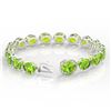 Image 3 : 67 ctw Peridot & Micro Pave Diamond Bracelet 14k White Gold - REF-428R8K