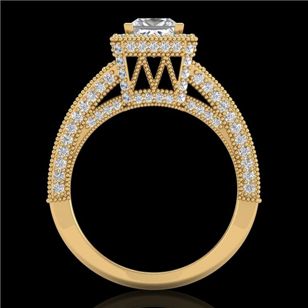 3.5 ctw Princess VS/SI Diamond Micro Pave Ring 18k Yellow Gold - REF-581H8R