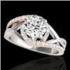 Image 1 : 1.3 ctw Certified Diamond Bypass Solitaire Ring 10k 2Tone Gold - REF-190R9K