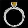 Image 2 : 1.25 ctw Certified SI/I Fancy Intense Yellow Diamond Ring 10k White Gold - REF-163W6H