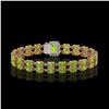 Image 3 : 16.92 ctw Peridot & Diamond Bracelet 14K Rose Gold - REF-236K4Y