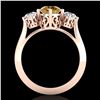Image 3 : 1.51 ctw Intense Fancy Yellow Diamond Art Deco Ring 18k Rose Gold - REF-236K4Y