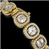 Image 3 : 14.41 ctw Cushion Cut Diamond Micro Pave Bracelet 18K Yellow Gold - REF-1976N8F