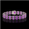Image 3 : 14.1 ctw Amethyst & Diamond Bracelet 14K White Gold - REF-209W3H