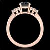 Image 3 : 1.5 ctw Fancy Black Diamond Engagment Ring 18k Rose Gold - REF-120F2M