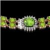 Image 3 : 38.37 ctw Peridot & Diamond Necklace 14K Rose Gold - REF-527N3F