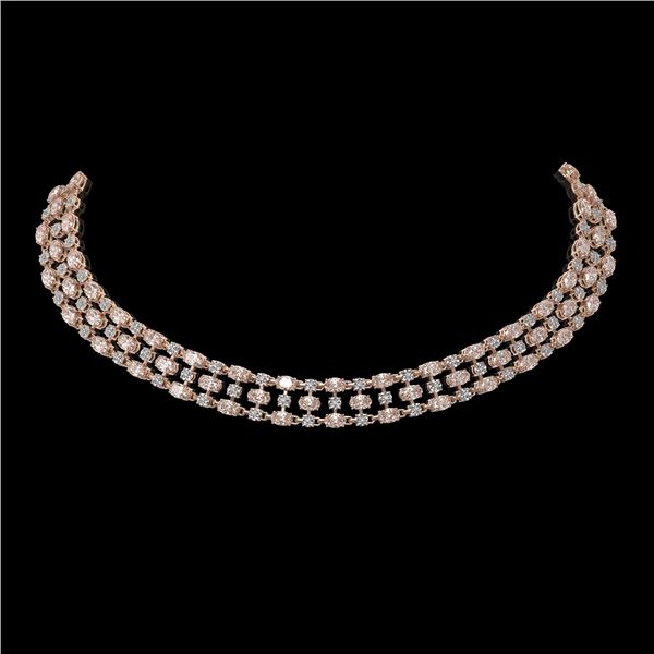 26.75 ctw Morganite & Diamond Necklace 10K Rose Gold - REF-527H3R