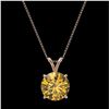 Image 3 : 2.50 ctw Certified Intense Yellow Diamond Necklace 10k Rose Gold - REF-478N6F