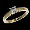 Image 2 : 0.50 ctw Certified VS/SI Quality Princess Diamond Ring 10k Yellow Gold - REF-60G3W